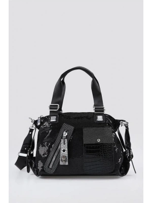 Merli Siyah Cilt Omuz Çantası