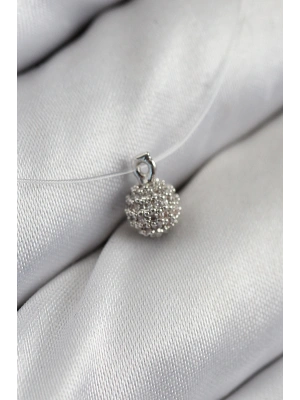 Misineli Topcuk Model Gümüş Renk Hayalet Kolye