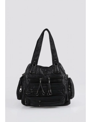 Miver Siyah Cilt Omuz Çantası