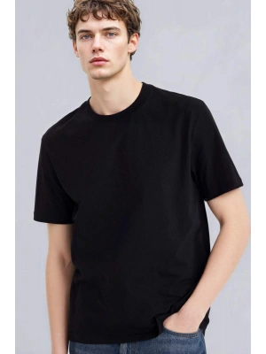 New Regular Fit Bisiklet Yaka Basic Düz %100 Pamuk Kısa Kollu Tişört V7699AZ24SP