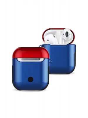 Newface Airpods 2 (2.nesil) 3in1 Kılıf - Lacivert-Kırmızı