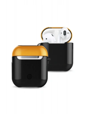 Newface Airpods 2 (2.nesil) 3in1 Kılıf - Siyah-Sarı