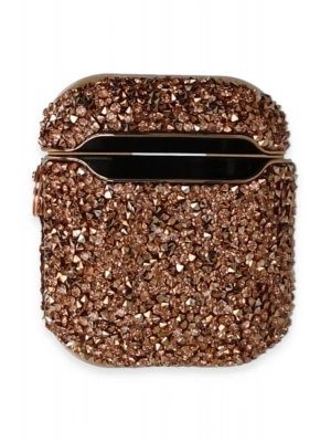 Newface Airpods 2 (2.nesil) Mira Taşlı Kılıf - Rose Gold