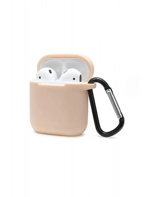 Newface Airpods 2 (2.nesil) Sert Silikon Kılıf - Bej