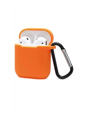 Newface Airpods 2 (2.nesil) Sert Silikon Kılıf - Turuncu