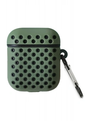 Newface Airpods 2 (2.nesil) Spor Delikli Kılıf - Haki Yeşil-Siyah