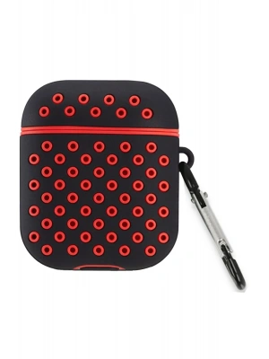 Newface Airpods 2 (2.nesil) Spor Delikli Kılıf - Siyah-Kırmızı