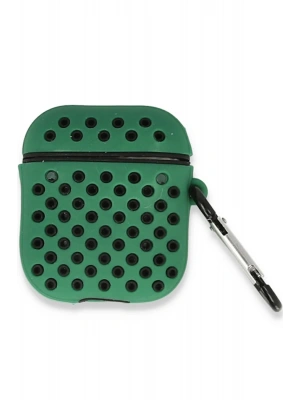 Newface Airpods 2 (2.nesil) Spor Delikli Kılıf - Yeşil-Siyah