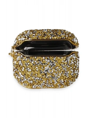 Newface Airpods Pro (1.nesil) Mira Taşlı Kılıf - Gold