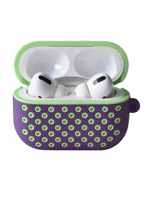 Newface Airpods Pro 2 (2.nesil) Spor Delikli Kılıf - Lila-Yeşil