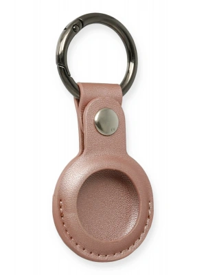 Newface Airtag Anahtarlık Deri Kılıf - Rose Gold