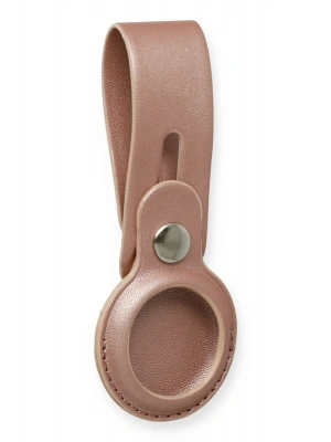 Newface Airtag Askılı Deri Kılıf - Rose Gold