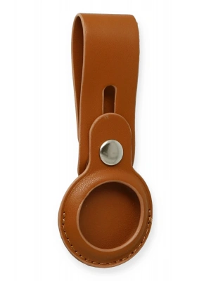 Newface Airtag Askılı Deri Kılıf - Taba