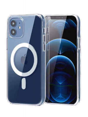 Newface Apple iPhone 12 Combo Sert Şeffaf Magsafe Kapak - Şeffaf