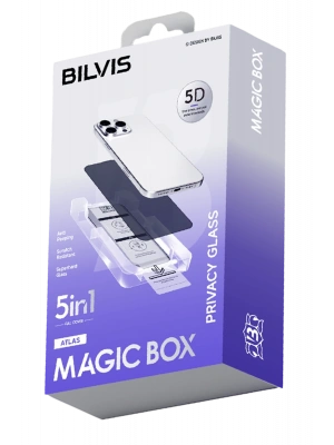 Newface Apple iPhone 14 Bilvis 5in1 5D Magic Hayalet Cam Ekran Koruyucu - Siyah