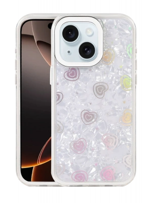 Newface Apple iPhone 14 Lumi Desenli Kapak - Beyaz