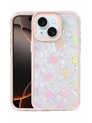 Newface Apple iPhone 14 Lumi Desenli Kapak - Pembe