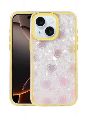 Newface Apple iPhone 14 Lumi Desenli Kapak - Sarı