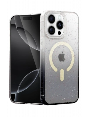 Newface Apple iPhone 14 Pro Max Pummel Shiny Magsafe Kapak - Siyah