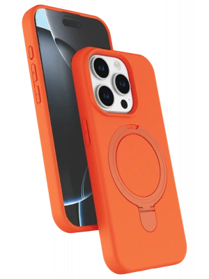 Newface Apple iPhone 14 Pro Max Regal Magsafe Standlı Kapak - Turuncu