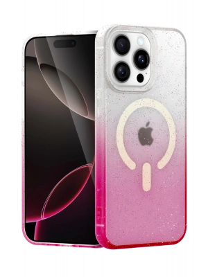 Newface Apple iPhone 14 Pro Pummel Shiny Magsafe Kapak - Pembe