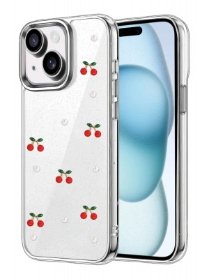 Newface Apple iPhone 15 Fiyonk Desenli Kapak - Desen 9