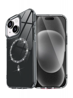 Newface Apple iPhone 15 Live Diamond Magsafe Kapak - Siyah