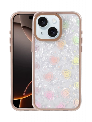 Newface Apple iPhone 15 Lumi Desenli Kapak - Çöl Titanyum