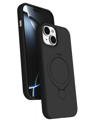Newface Apple iPhone 15 Plus Regal Magsafe Standlı Kapak - Siyah