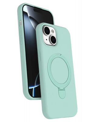 Newface Apple iPhone 15 Plus Regal Magsafe Standlı Kapak - Su Yeşili
