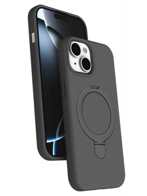Newface Apple iPhone 15 Plus Regal Magsafe Standlı Kapak - Titan Gri