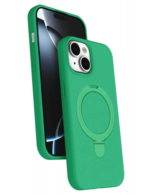 Newface Apple iPhone 15 Plus Regal Magsafe Standlı Kapak - Yeşil