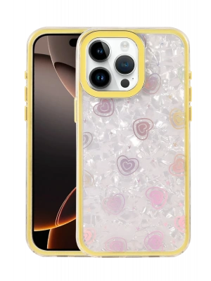 Newface Apple iPhone 15 Pro Lumi Desenli Kapak - Sarı