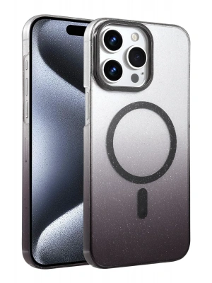 Newface Apple iPhone 15 Pro Max Glossy Magsafe Kapak - Siyah