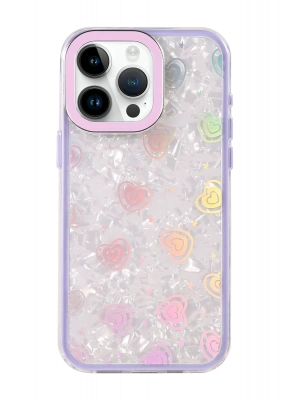 Newface Apple iPhone 15 Pro Max Lumi Desenli Kapak - Mor