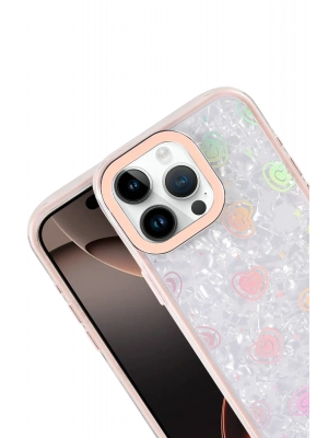 Newface Apple iPhone 15 Pro Max Lumi Desenli Kapak - Pembe