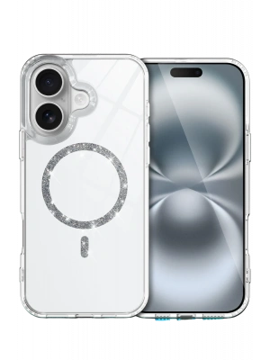 Newface Apple iPhone 16 Live Diamond Magsafe Kapak - Şeffaf