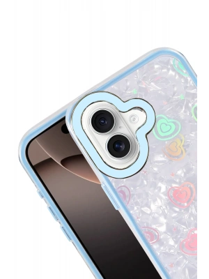 Newface Apple iPhone 16 Lumi Desenli Kapak - Mavi