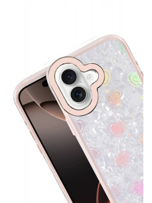 Newface Apple iPhone 16 Lumi Desenli Kapak - Pembe