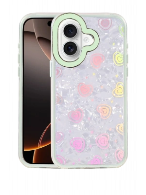 Newface Apple iPhone 16 Lumi Desenli Kapak - Yeşil