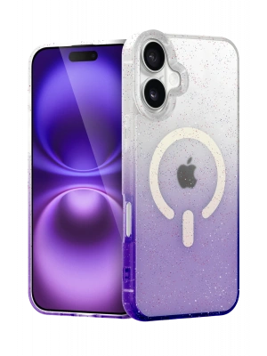 Newface Apple iPhone 16 Plus Pummel Shiny Magsafe Kapak - Mor