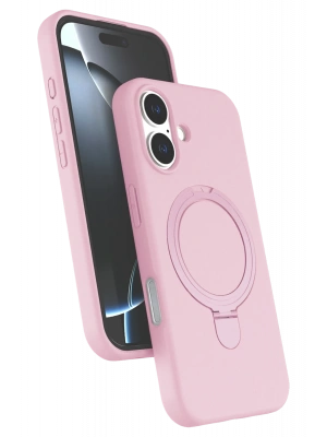 Newface Apple iPhone 16 Plus Regal Magsafe Standlı Kapak - Açık Pembe