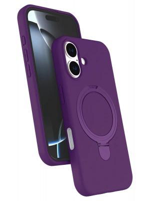 Newface Apple iPhone 16 Plus Regal Magsafe Standlı Kapak - Derin Mor