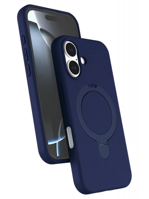 Newface Apple iPhone 16 Plus Regal Magsafe Standlı Kapak - Lacivert