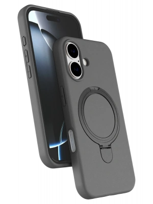 Newface Apple iPhone 16 Plus Regal Magsafe Standlı Kapak - Titan Gri
