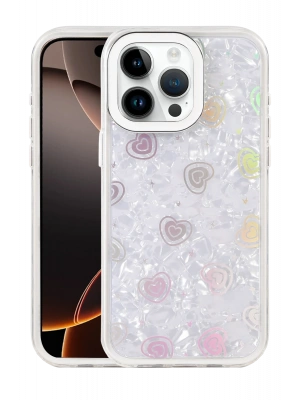 Newface Apple iPhone 16 Pro Lumi Desenli Kapak - Beyaz