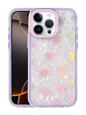 Newface Apple iPhone 16 Pro Max Lumi Desenli Kapak - Mor