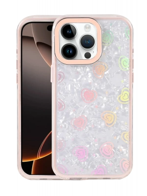 Newface Apple iPhone 16 Pro Max Lumi Desenli Kapak - Pembe