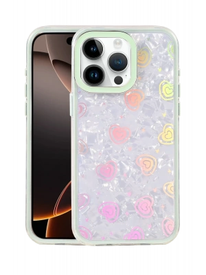 Newface Apple iPhone 16 Pro Max Lumi Desenli Kapak - Yeşil