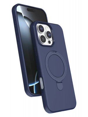 Newface Apple iPhone 16 Pro Regal Magsafe Standlı Kapak - Lacivert